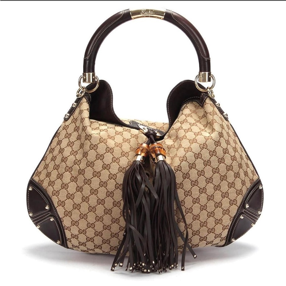 Gucci Signature Hobo Bamboo & Tassle Bag